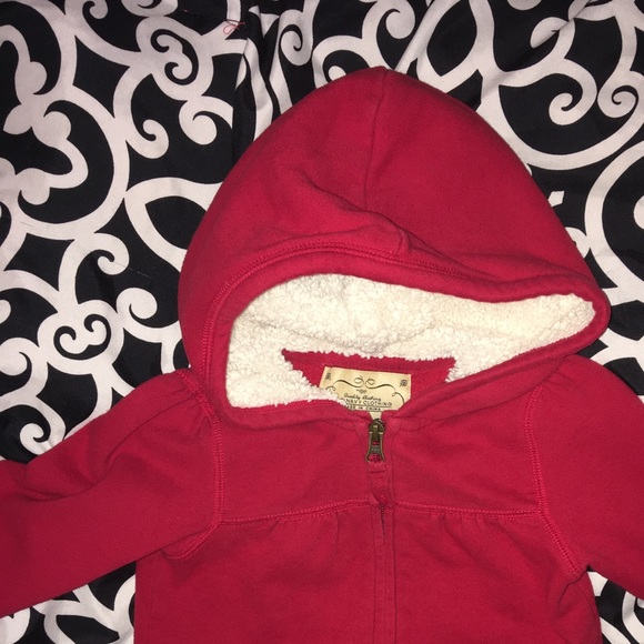 Toddlers Sherpa lined Red hoodie - Picture 6 of 7
